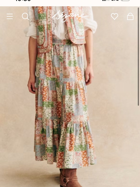 Sezane Dresses & Skirts - Sezane Loffia Skirt Flowers Patchwork Print - Size 12
